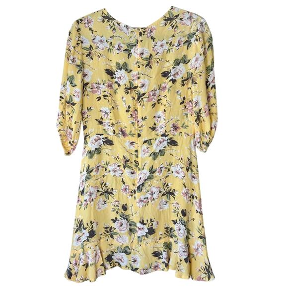 Faithful The Brand Yellow Jeanette Floral Mini Dress Size Small - Picture 3 of 9